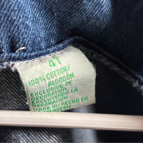 90s Vintage Embroidered Paisley Patch Denim Jean Dress Size 4T Pullover Toddler - Picture 5 of 5